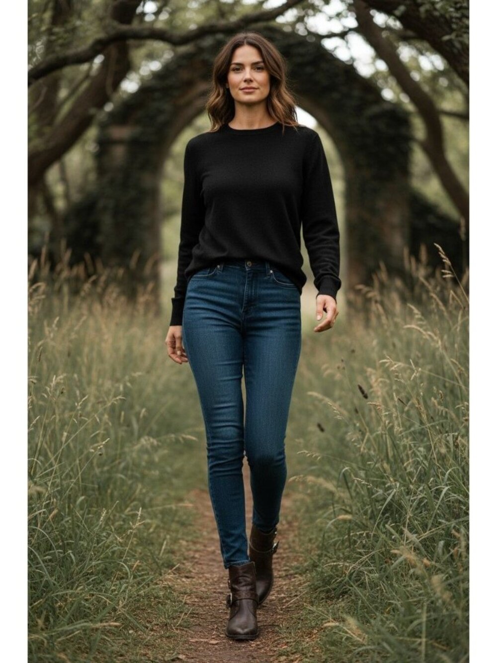 Everlane M Women’s Black Crew Neck Sweater Durable Cotton
